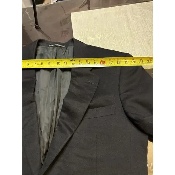 Mens 42 R Ermenegildo Zegna 100 % Cashmere Solid Black Blazer Made Switzerland - Picture 6 of 12